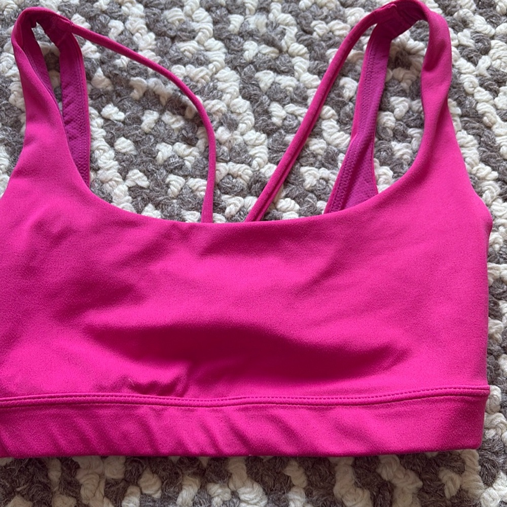 athelta pink sports bra.